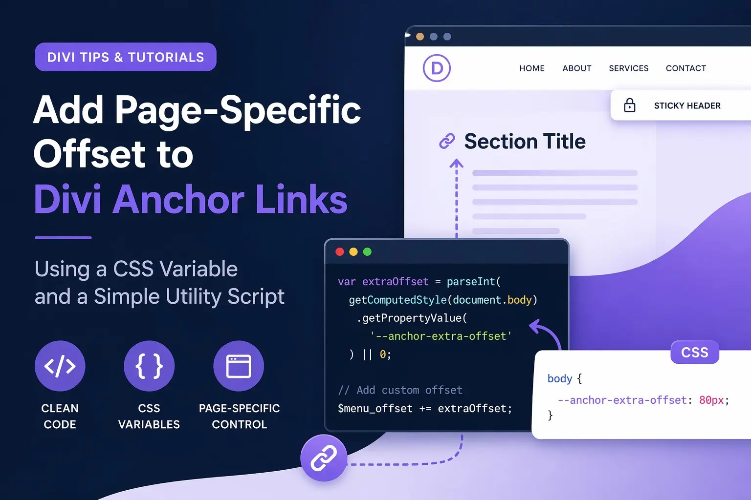 How to Add Page-Specific Offset to Divi Anchor Links Using a CSS Variable
